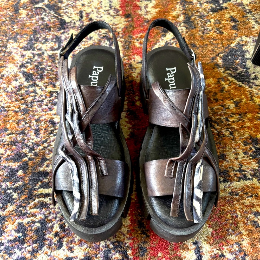 NEW PAPUCEl Malfoy Platform Sandal in Brown